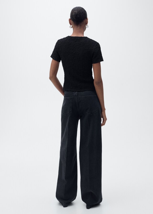 Mango Maglietta Misto Cotone Texture