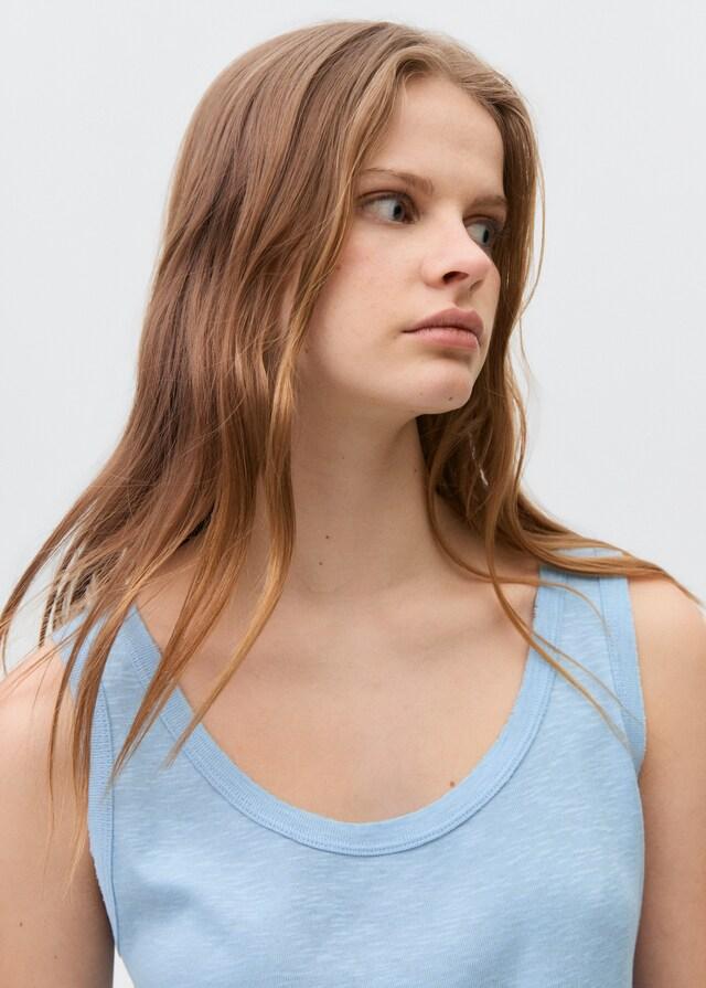 Mango Maglietta Senza Maniche Cotone