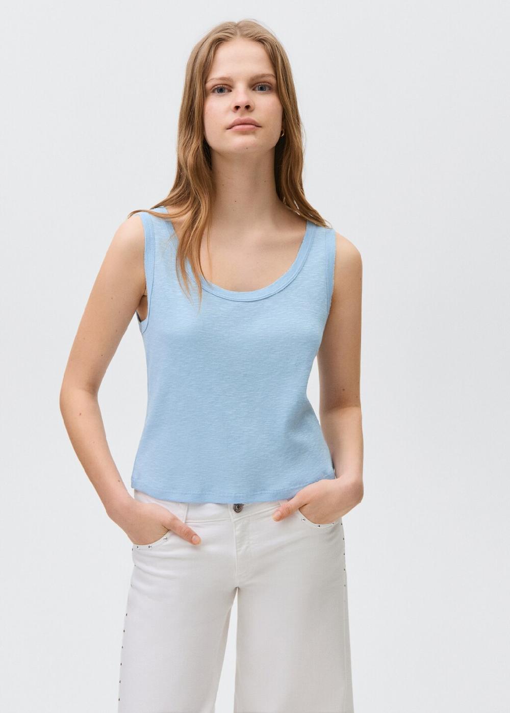 Mango Maglietta senza maniche cotone