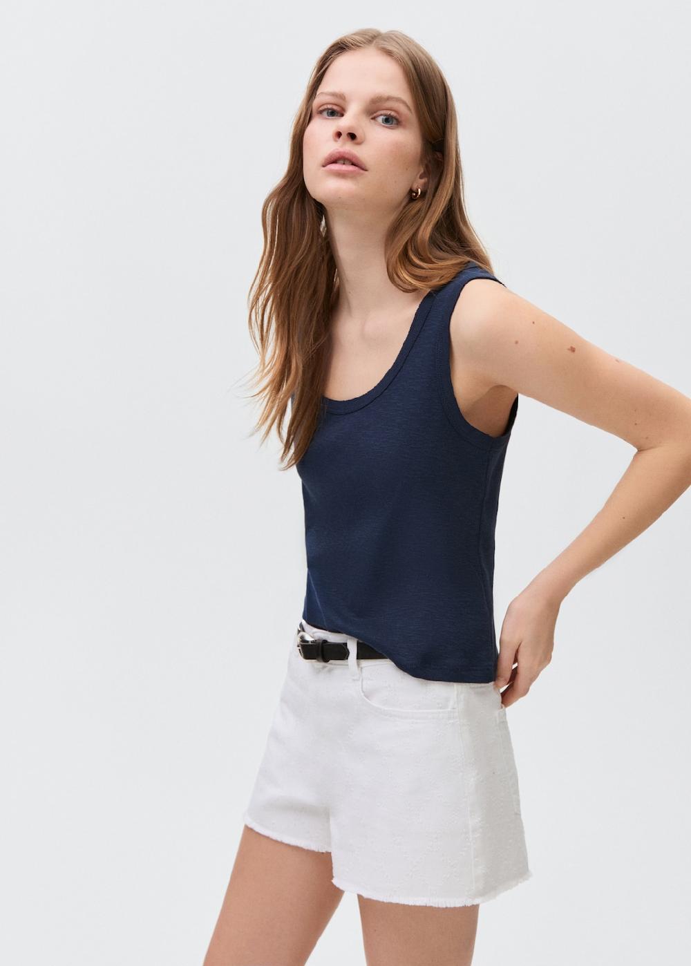 Mango Maglietta senza maniche cotone