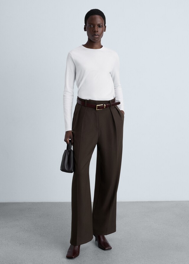 Mango Maglietta Sottile Collo Stondato