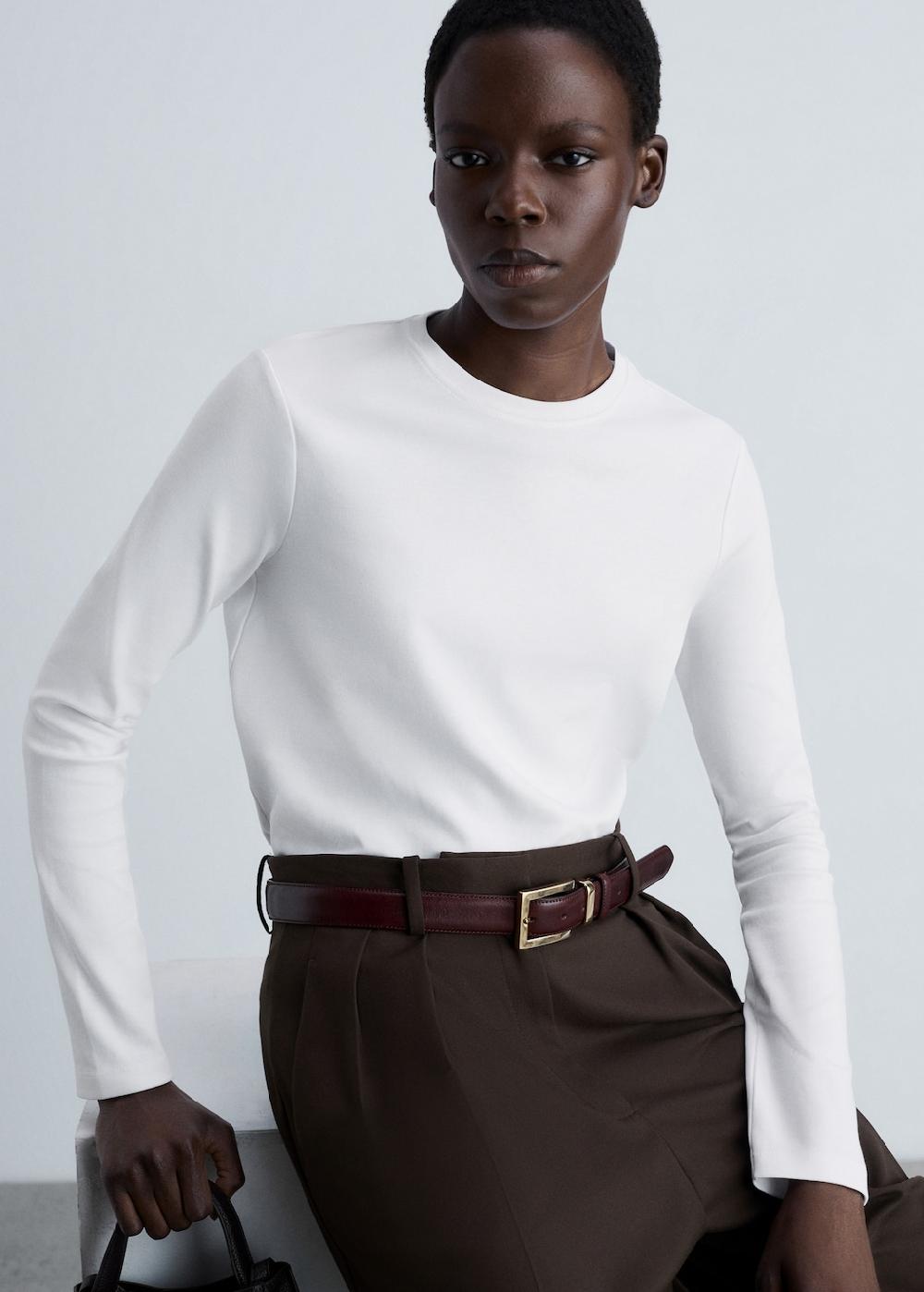 Mango Maglietta sottile collo stondato