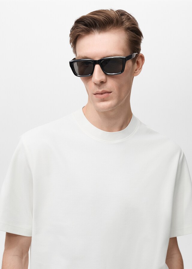 Mango Maglietta Texture Regular Fit