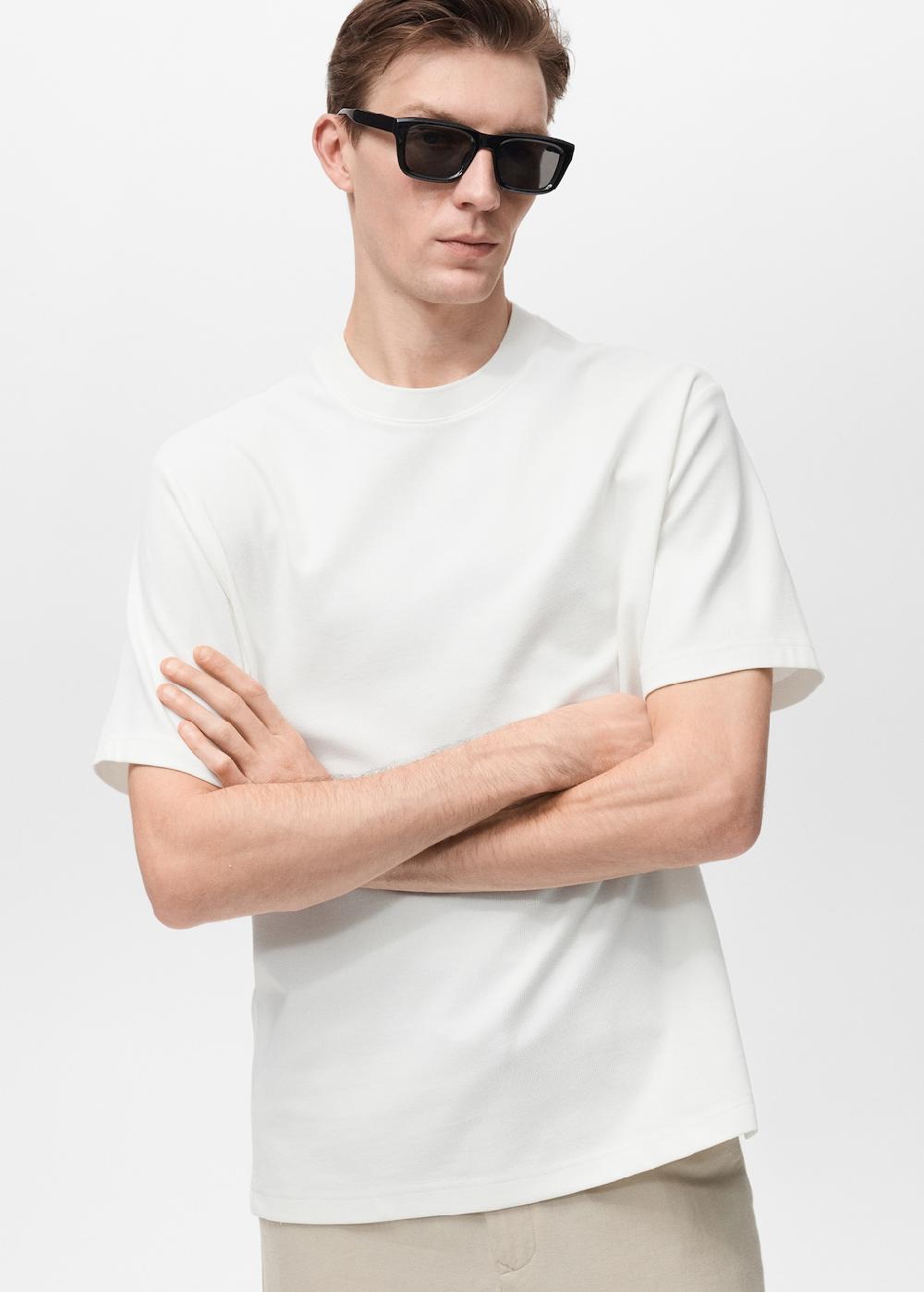 Mango Maglietta texture regular fit