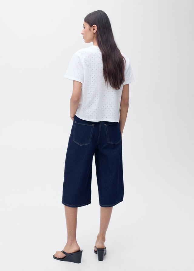 Mango Maglietta Traforata Ricami