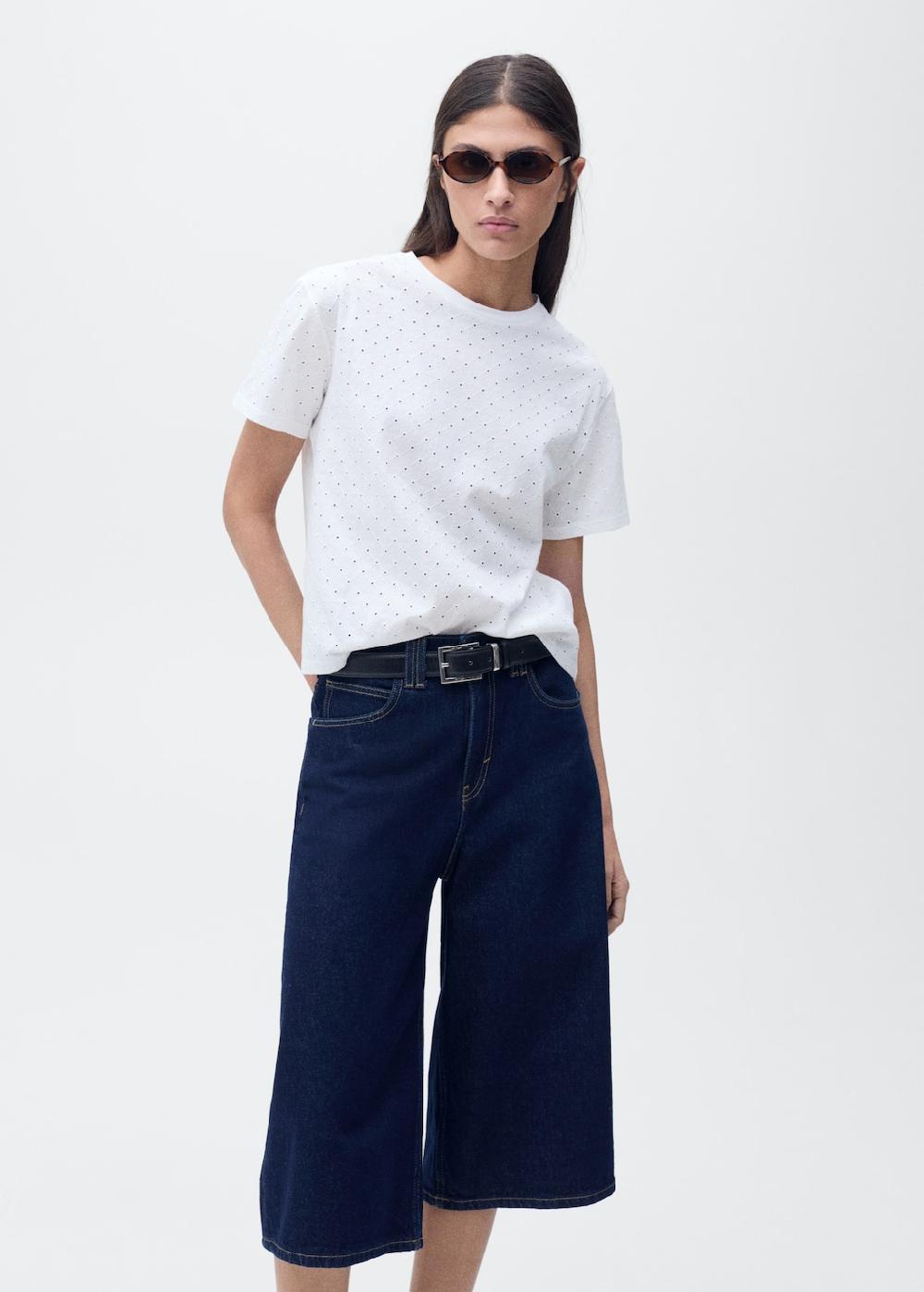 Mango Maglietta traforata ricami