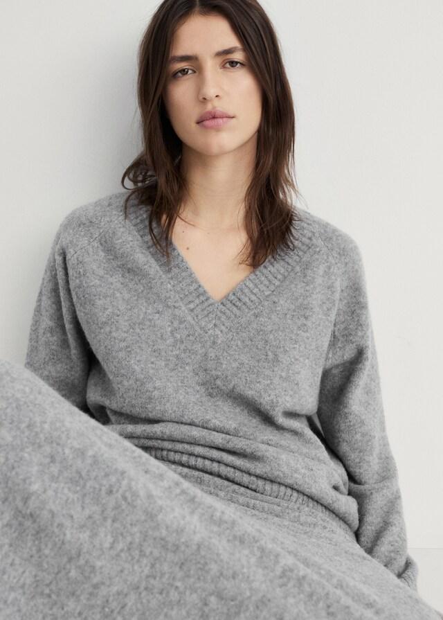 Mango Maglione A Maglia Scollo A V Semplice