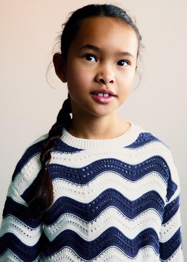 Mango Maglione A Maglia Traforata Zigzag