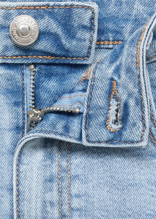 Mango Minigonna Denim Bordo Inferiore Sfilacciato