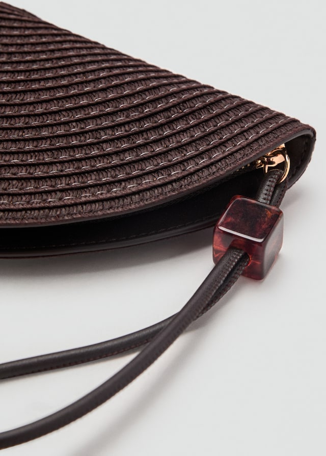 Mango Natural Fiber Toiletry Bag With Bead Detail