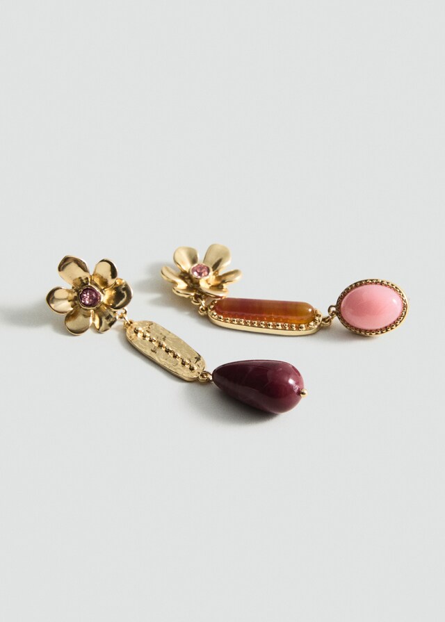 Mango Orecchini Pendenti Con Perline Combinate