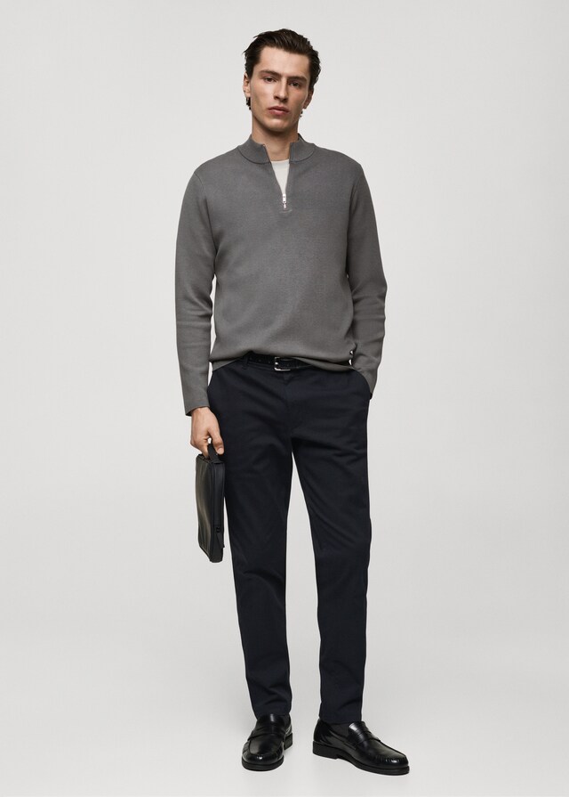 Mango Pantaloni Barna Slim-fit Chino Twill