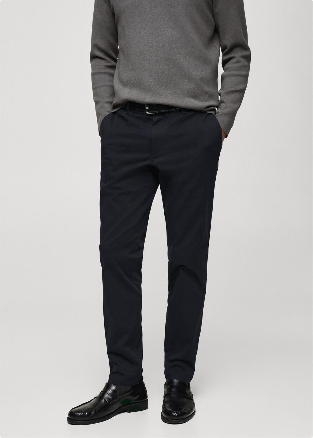 Mango Pantaloni Barna slim-fit chino twill