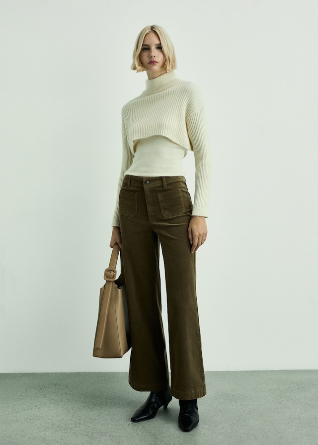 Mango Pantaloni Catherin Culotte Velluto A Coste