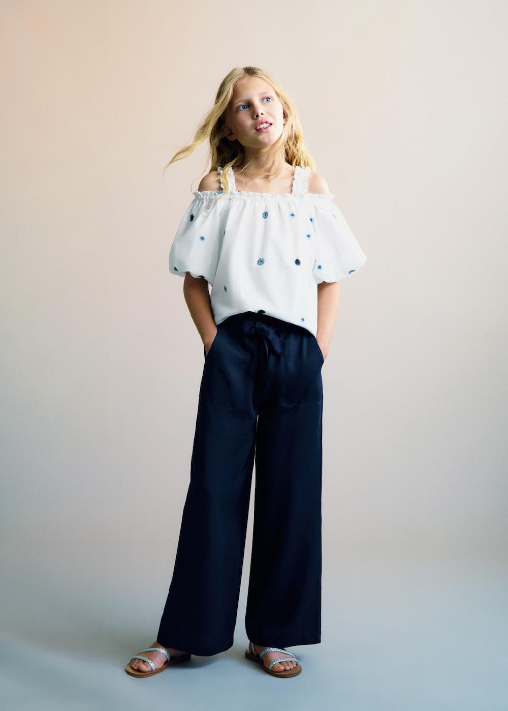 Mango Pantaloni cintura fiocco