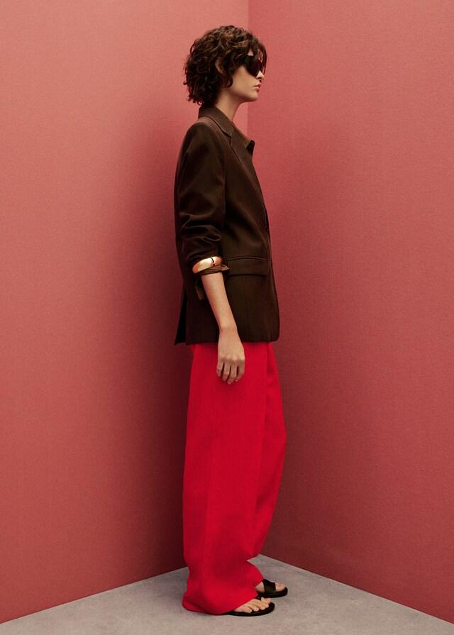 Mango Pantaloni Completo Dritti Lino