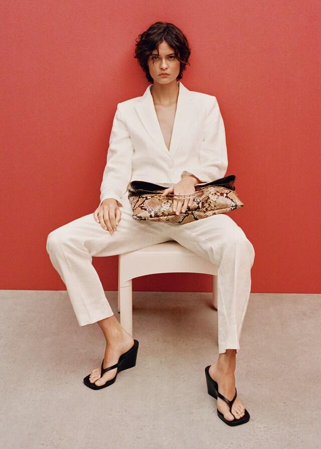 Mango Pantaloni Completo Lino