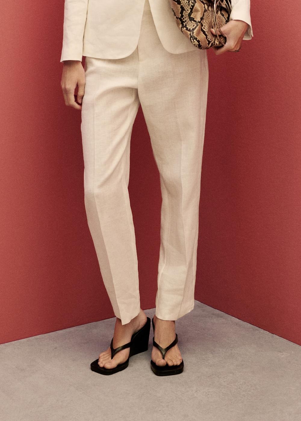 Mango Pantaloni completo lino