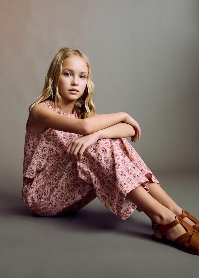 Mango Pantaloni Cotone Stampato