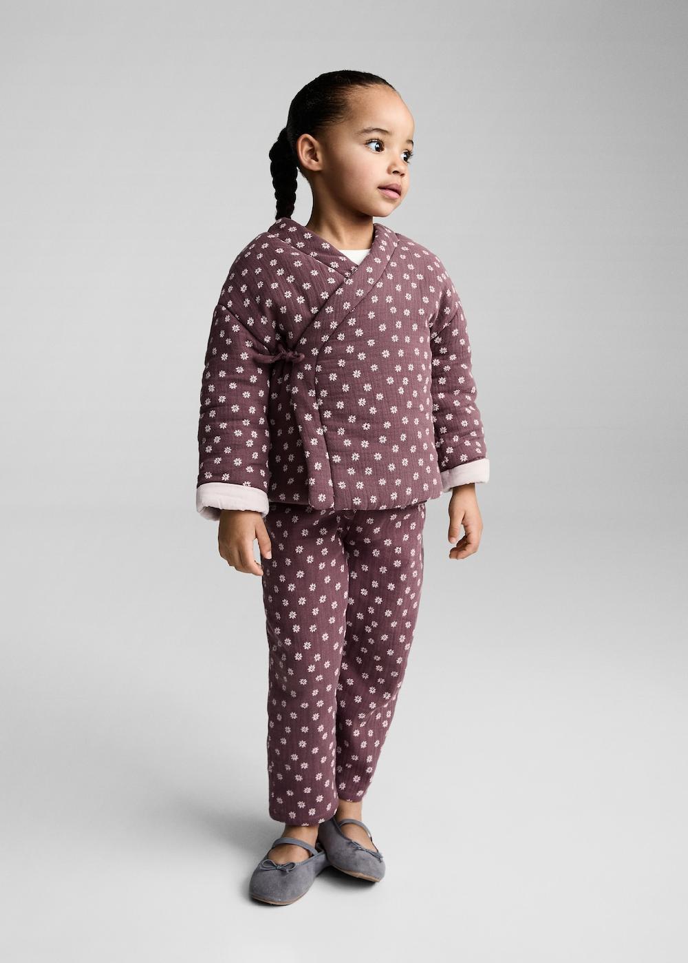 Mango Pantaloni cotone stampato