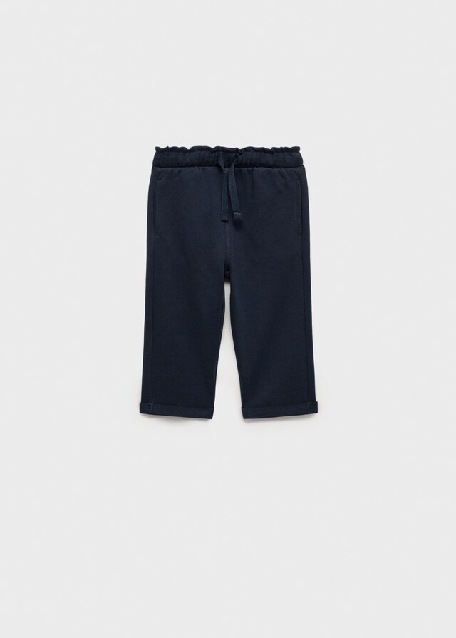 Mango Pantaloni Cotone Vita Elasticizzata