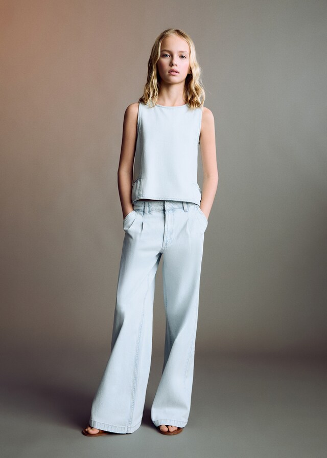 Mango Pantaloni Denim Dettaglio Pinces