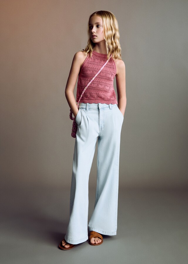 Mango Pantaloni Denim Dettaglio Pinces