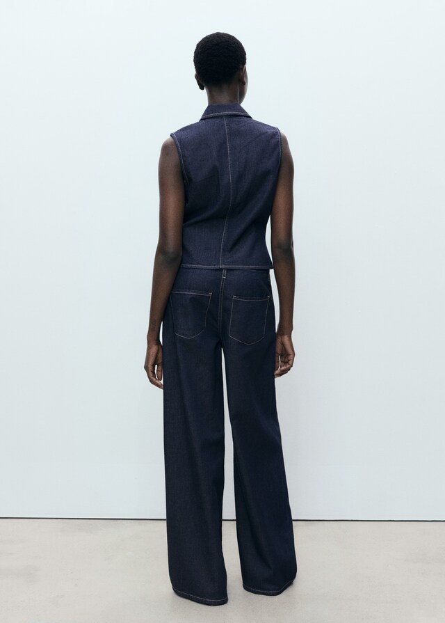 Mango Pantaloni Denim Wideleg Cintura