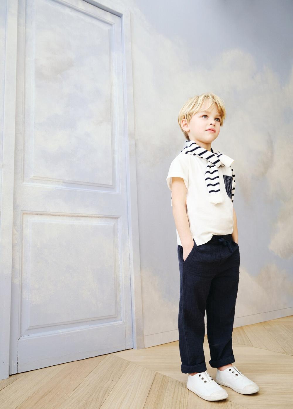 Mango Pantaloni diritti cotone