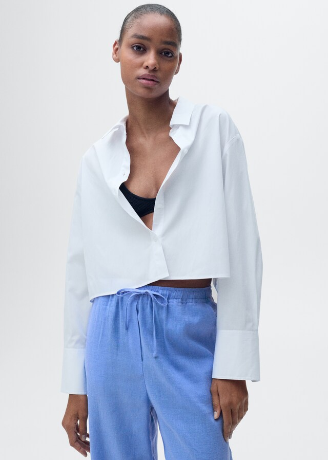 Mango Pantaloni Diritti Lino