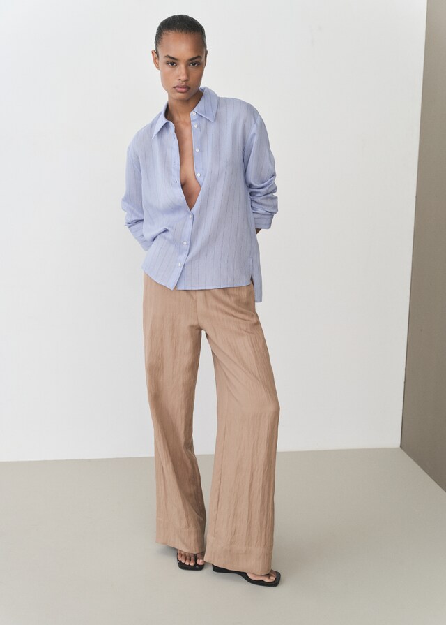 Mango Pantaloni Diritti Lyocell Texture