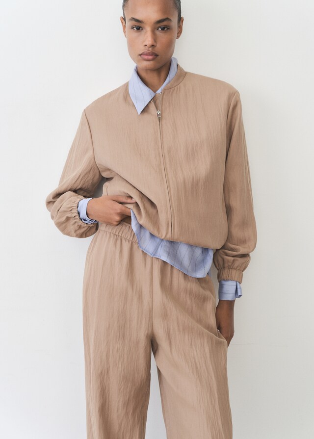 Mango Pantaloni Diritti Lyocell Texture