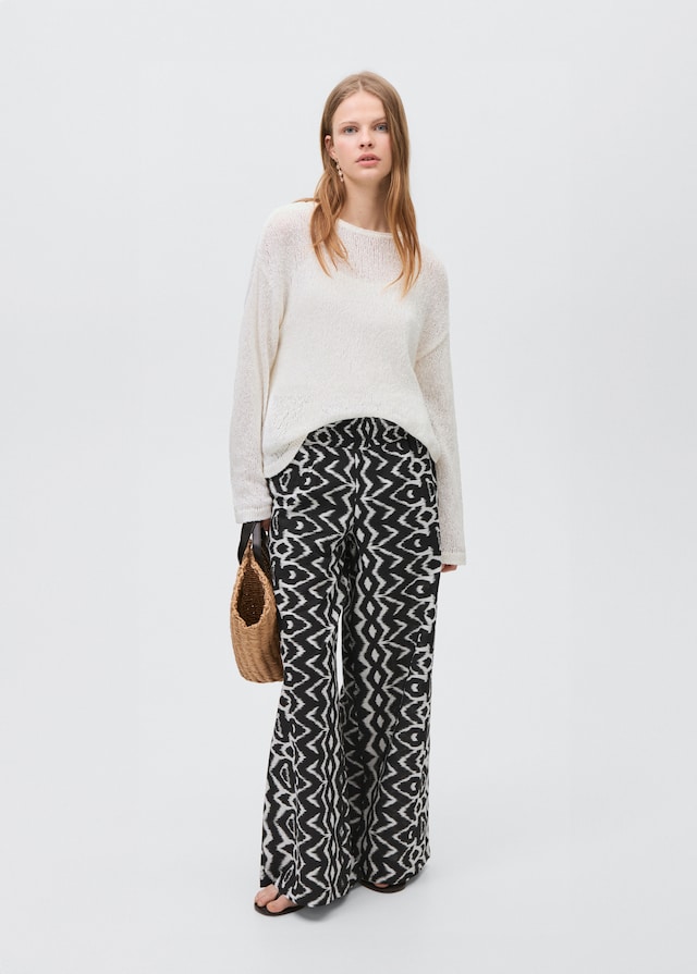 Mango Pantaloni Diritti Stampati