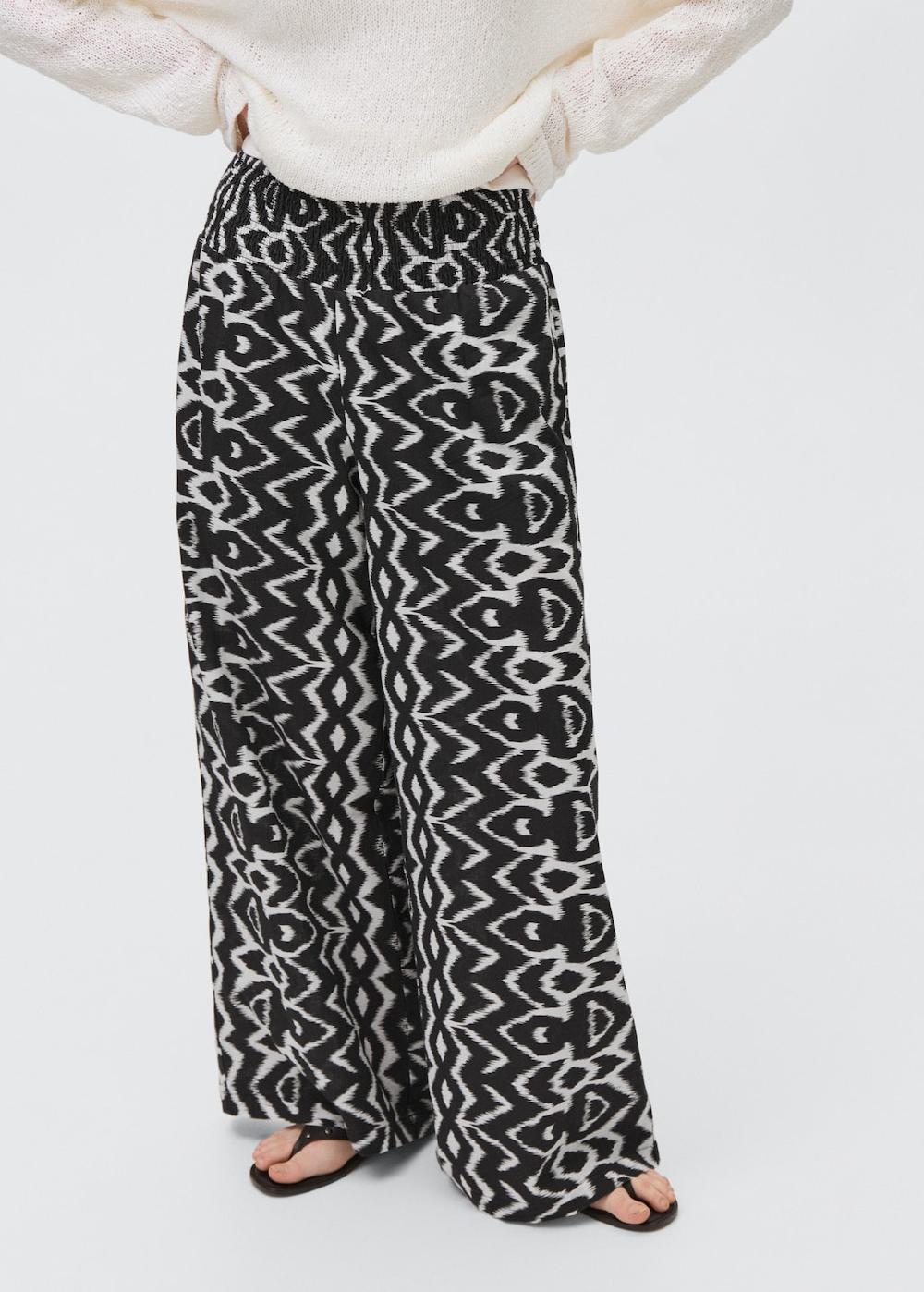 Mango Pantaloni diritti stampati