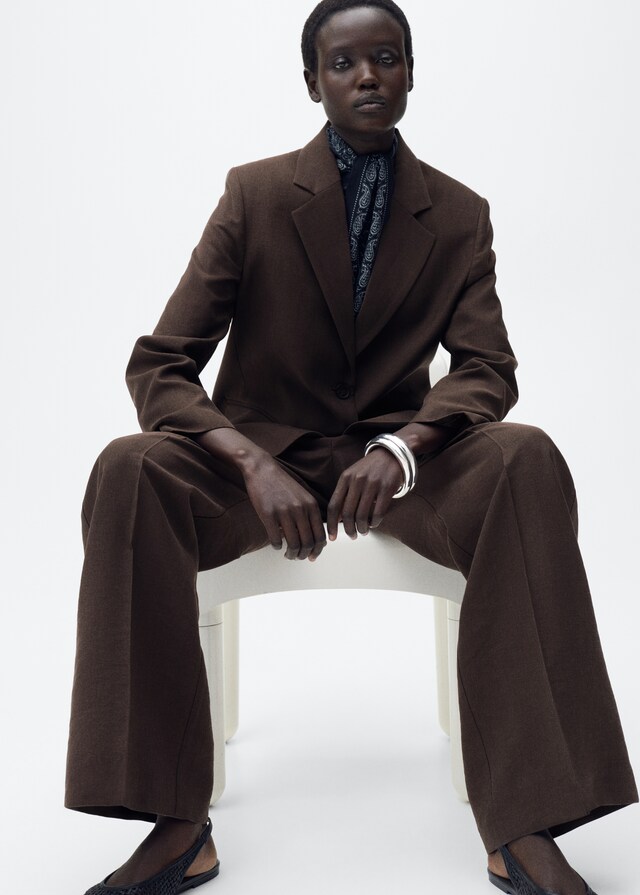 Mango Pantaloni Dritti Abito Lyocell