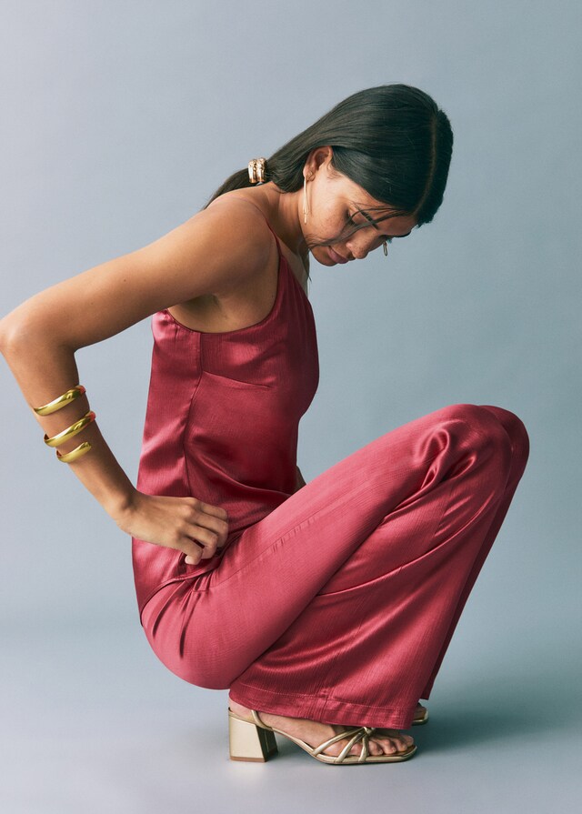 Mango Pantaloni Dritti Satinati