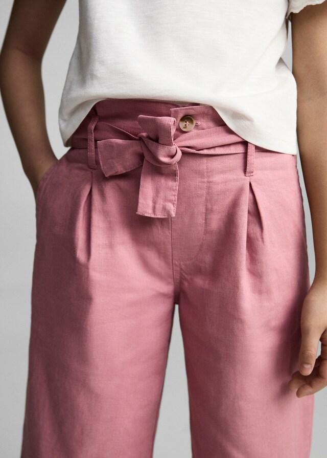 Mango Pantaloni Lino Cintura