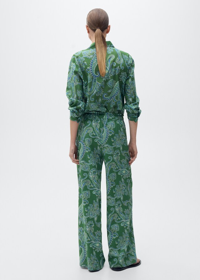 Mango Pantaloni Lino Paisley