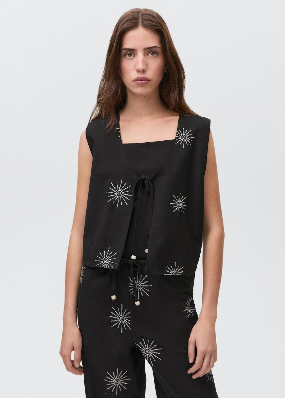 Mango Pantaloni lunghi dettagli ricamati