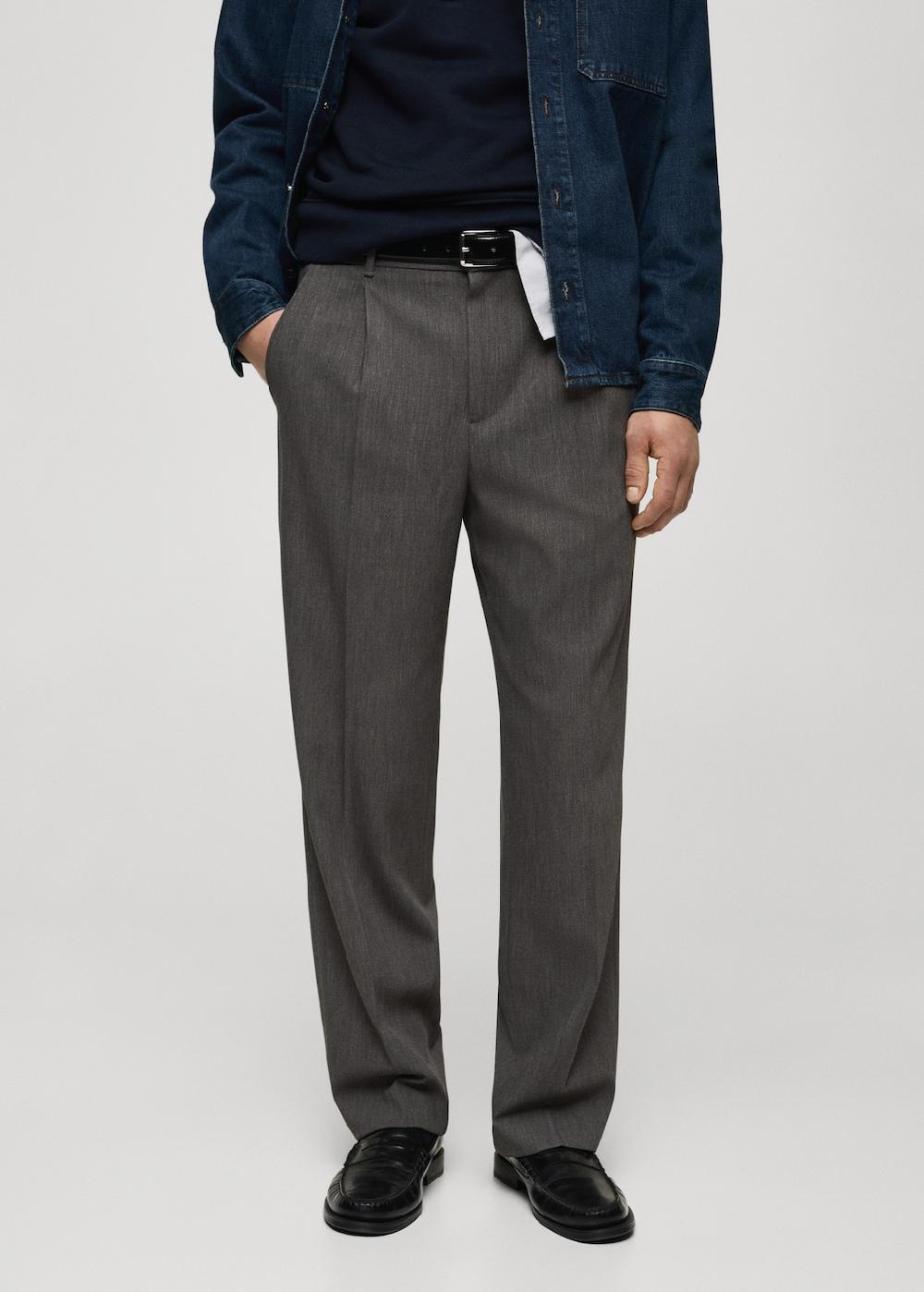 Mango Pantaloni pinces straight-fit