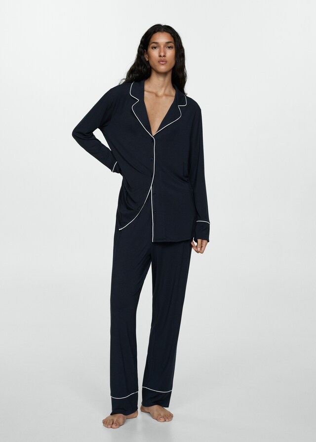 Mango Pigiama Due Pezzi Bordo