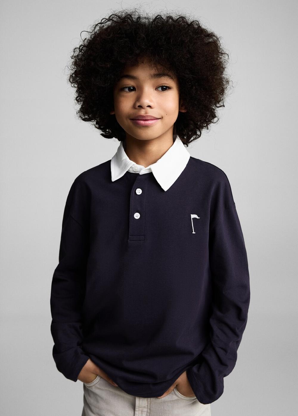 Mango Polo cotone collo contrasto