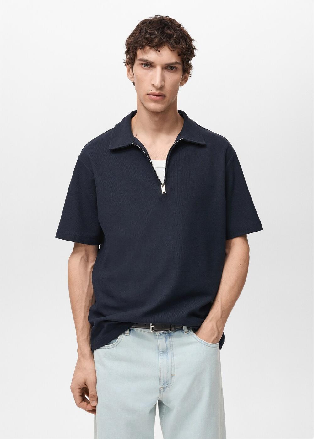 Mango Polo struttura collo con zip
