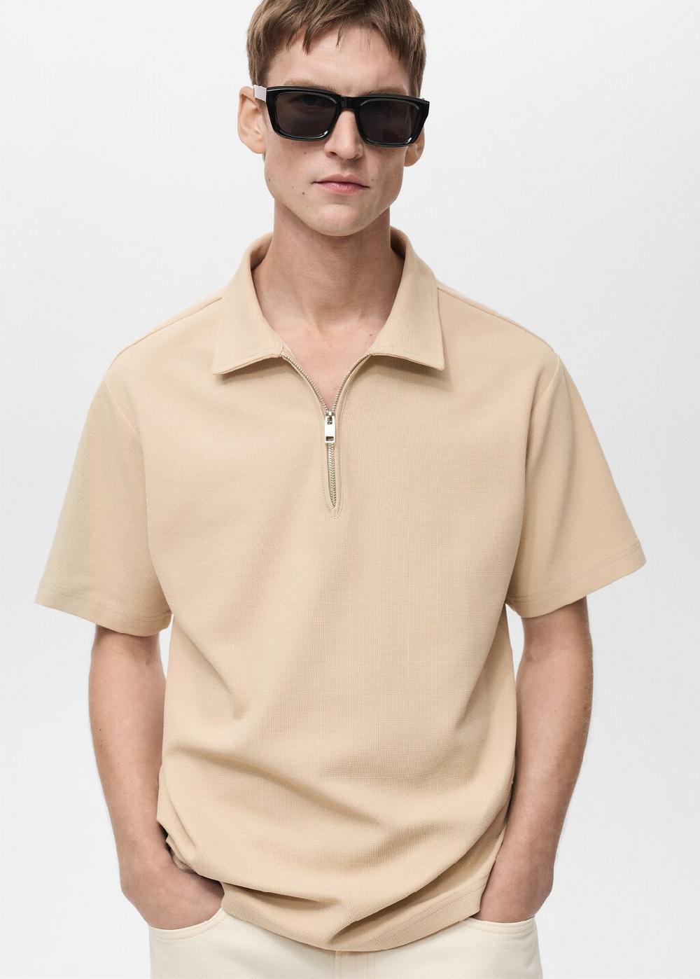 Mango Polo struttura collo con zip
