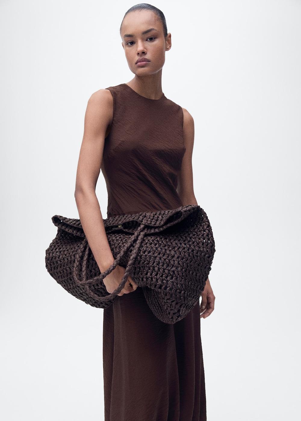 Mango Puffed hem midi dress