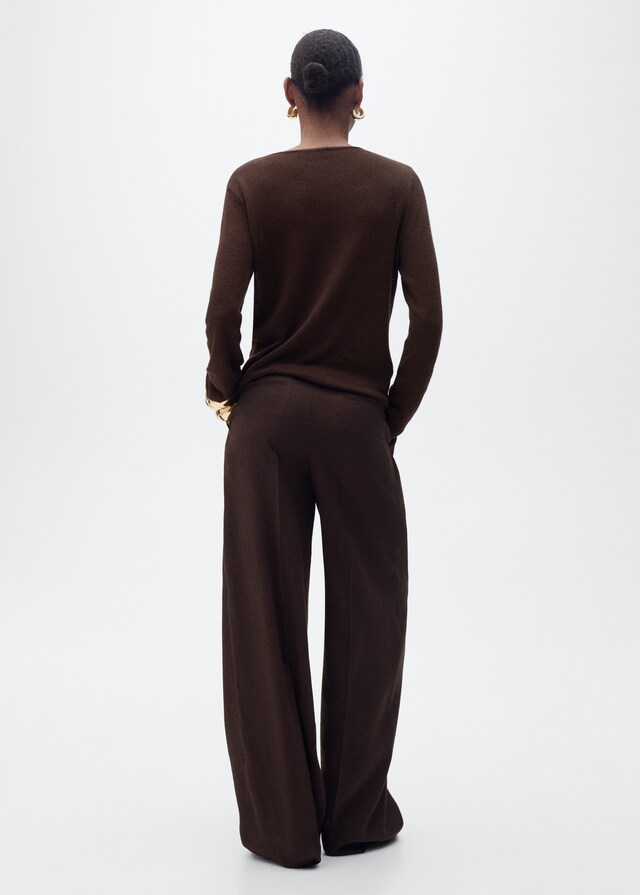 Mango Pullover Collo Barca Misto Lino