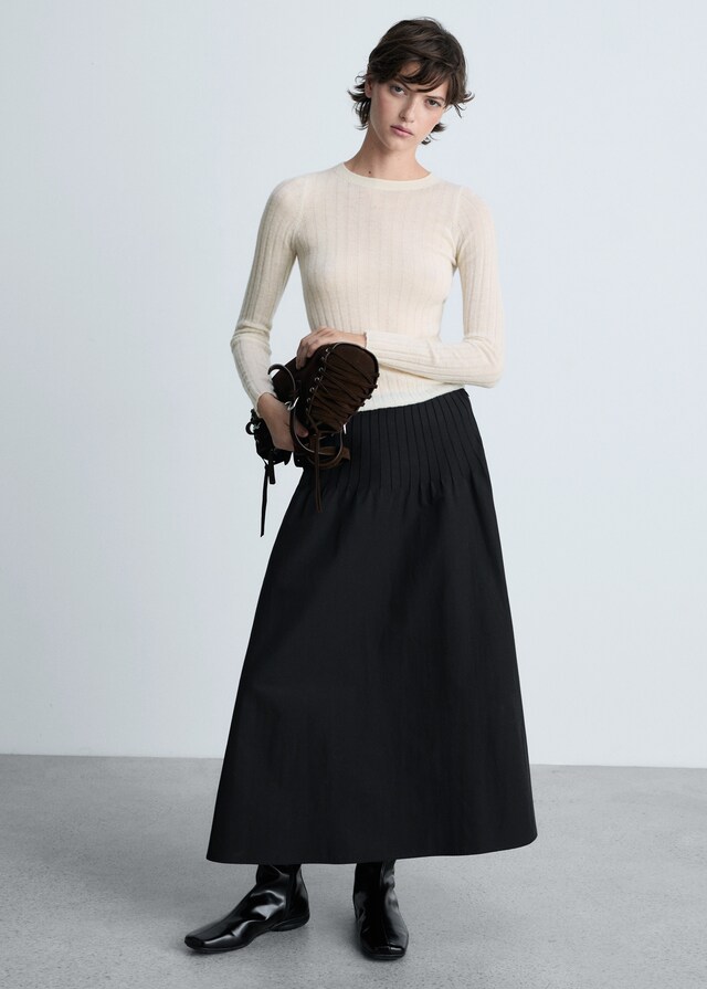 Mango Pullover Coste Collo Stondato