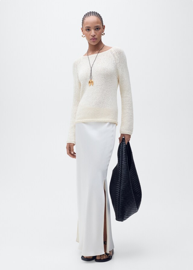 Mango Pullover Crochet Collo Stondato