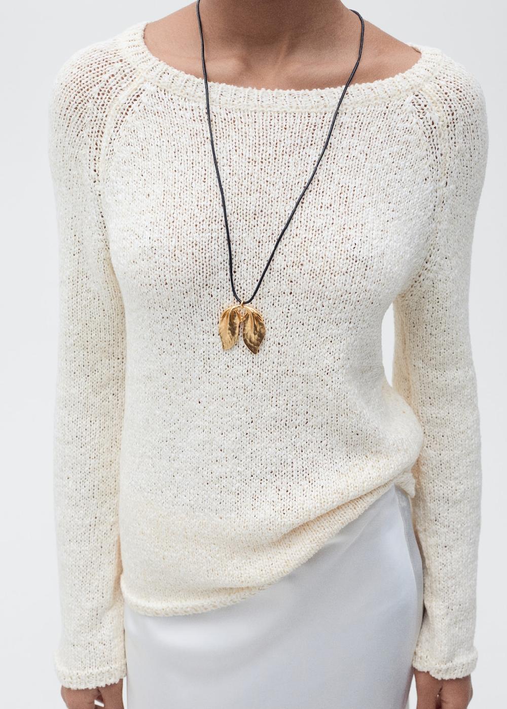 Mango Pullover crochet collo stondato