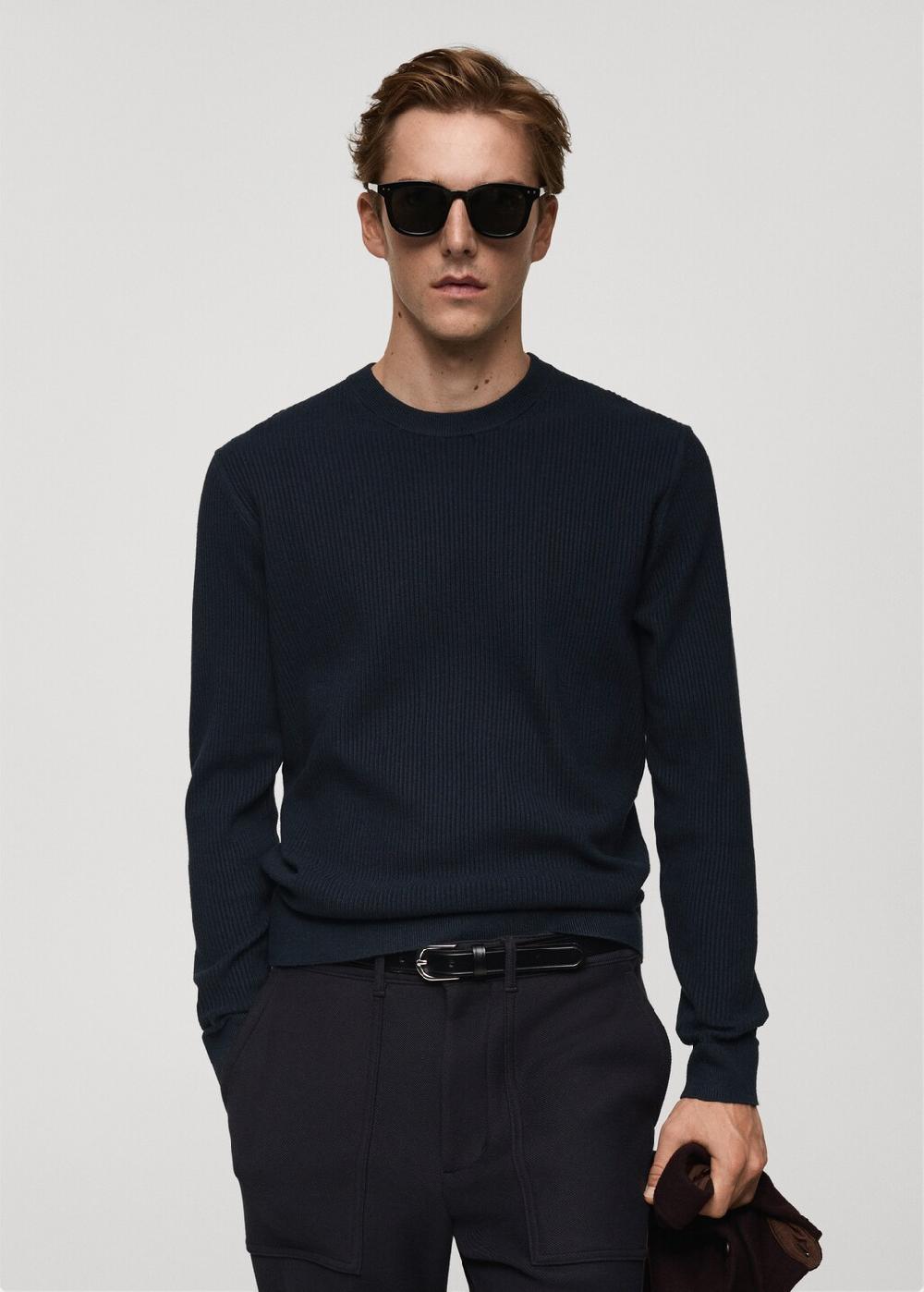 Mango Pullover maglia cotone coste